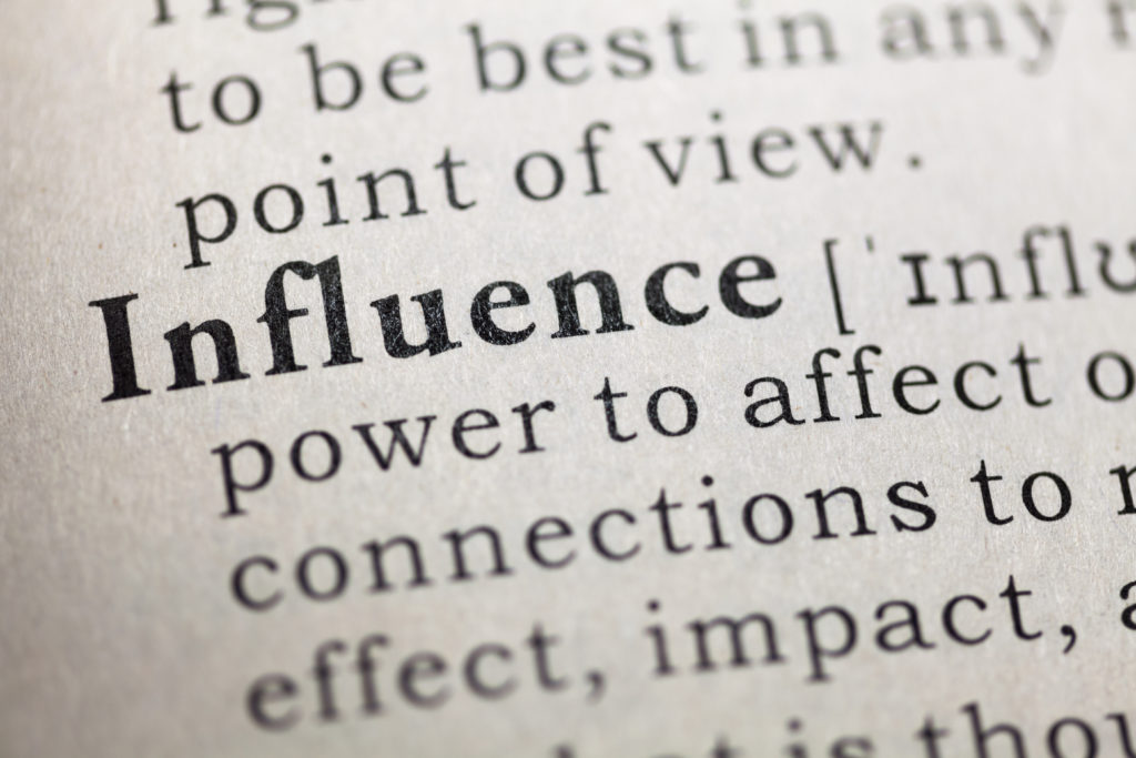 Dictionary definition of the word influence.